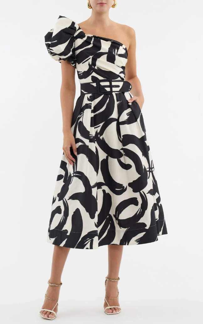 Pompidou One Shoulder Midi Dress