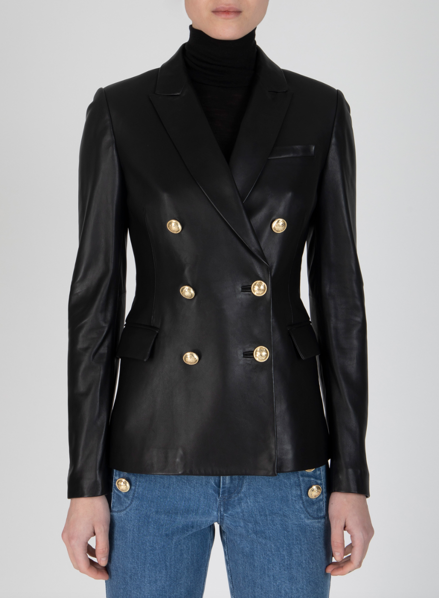 Franklin Double Breasted Jacket in Leather