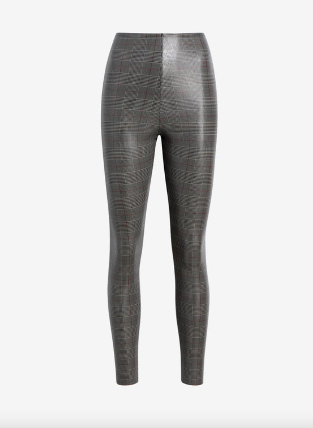 Faux Leather Plaid Legging