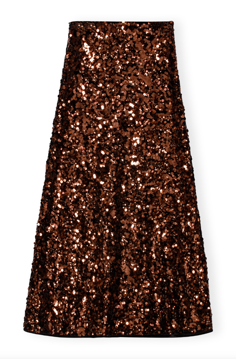 Velvet Sequins Maxi Skirt