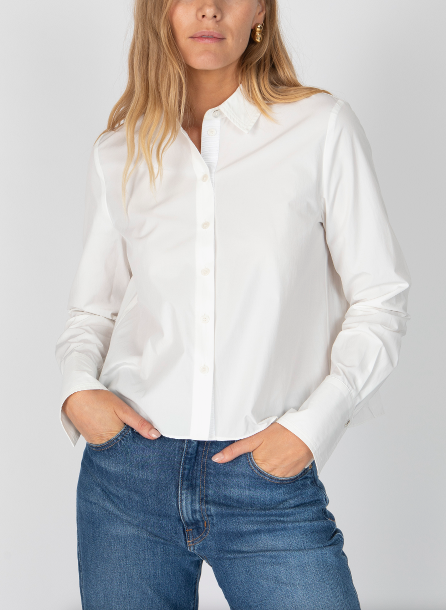 Aria Pleated Back Cropped Shirt