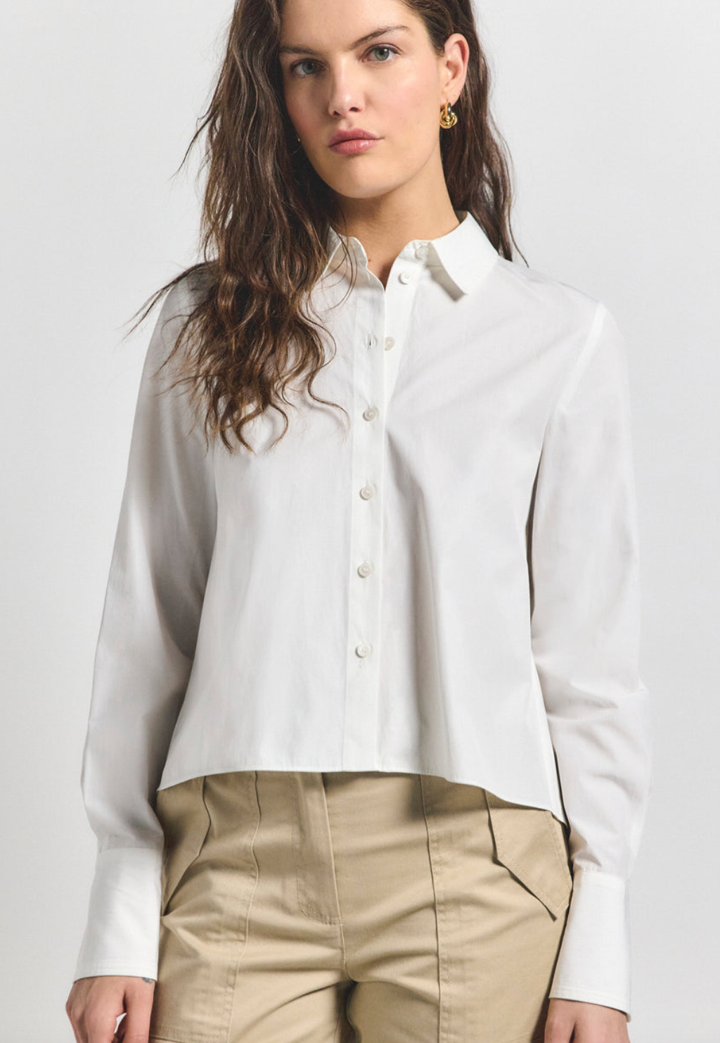 Aria Pleated Back Cropped Shirt