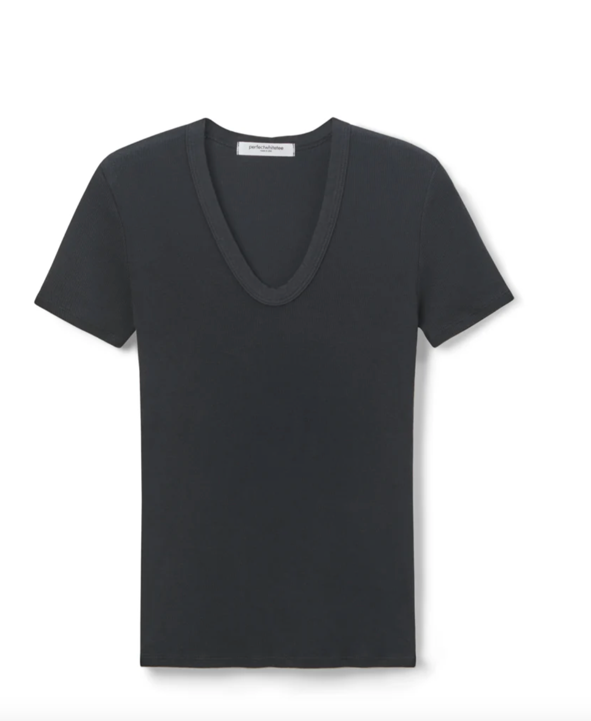 Avril Short Sleeve Ribbed U-Neck