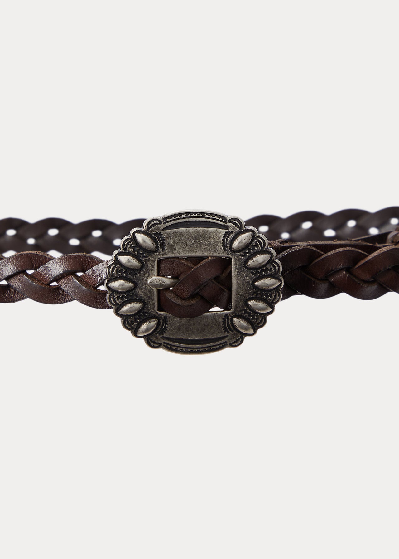 Slim Braided Calfskin Belt