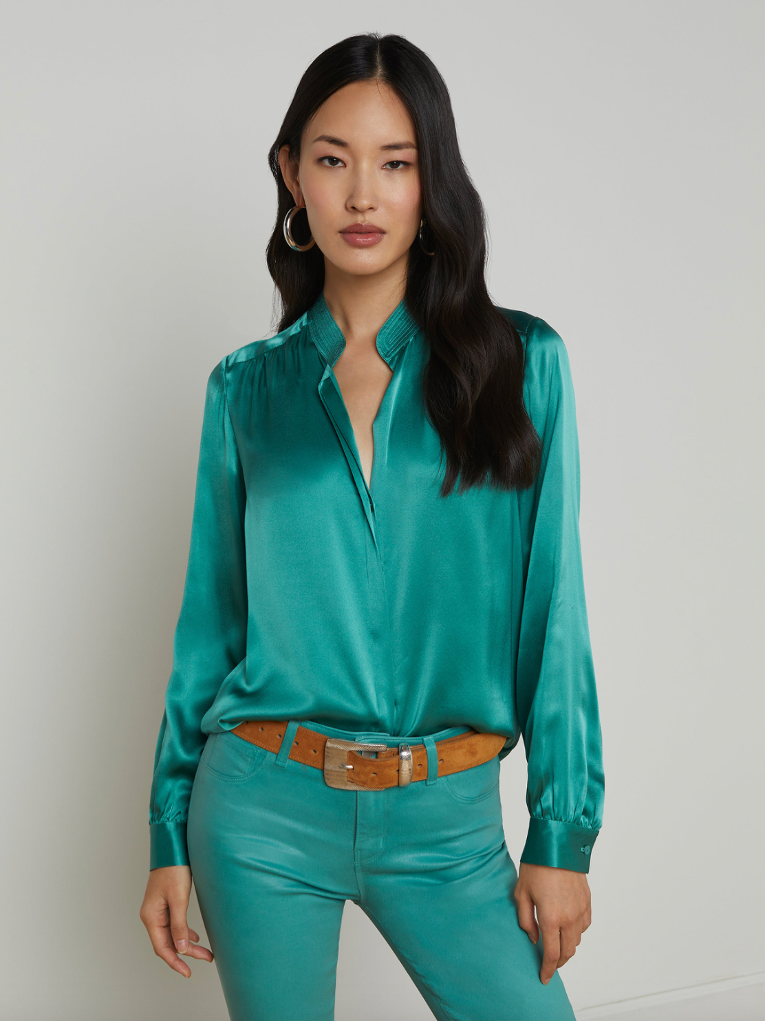 Bianca Band Collar Blouse