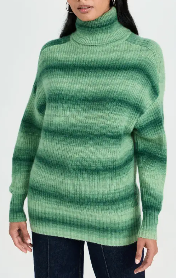 Relaxed Space Dye Shaker Turtleneck