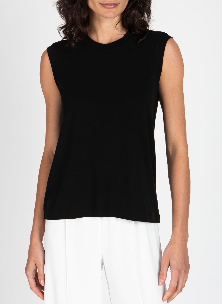 Viscose Blend Jersey Sleeveless Muscle Tee