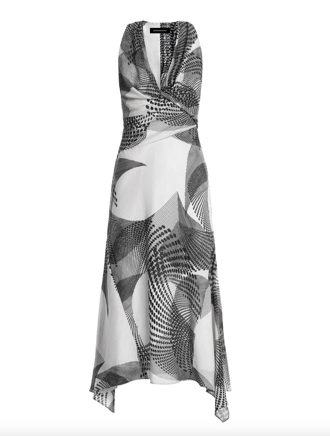 Printed Cowl Halter Dress