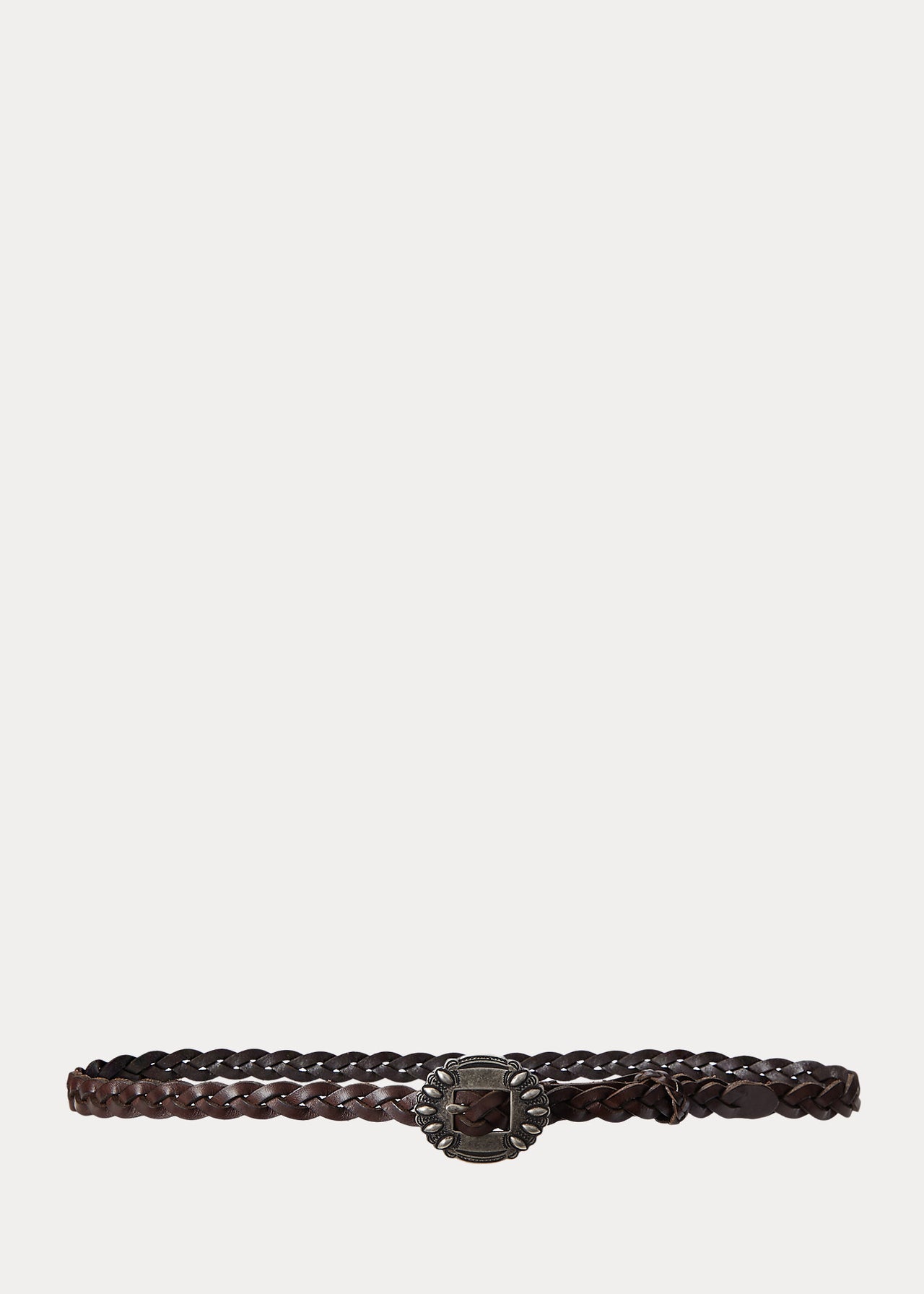 Slim Braided Calfskin Belt