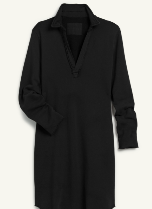 Nicole Henley Dress in Triple Fleece