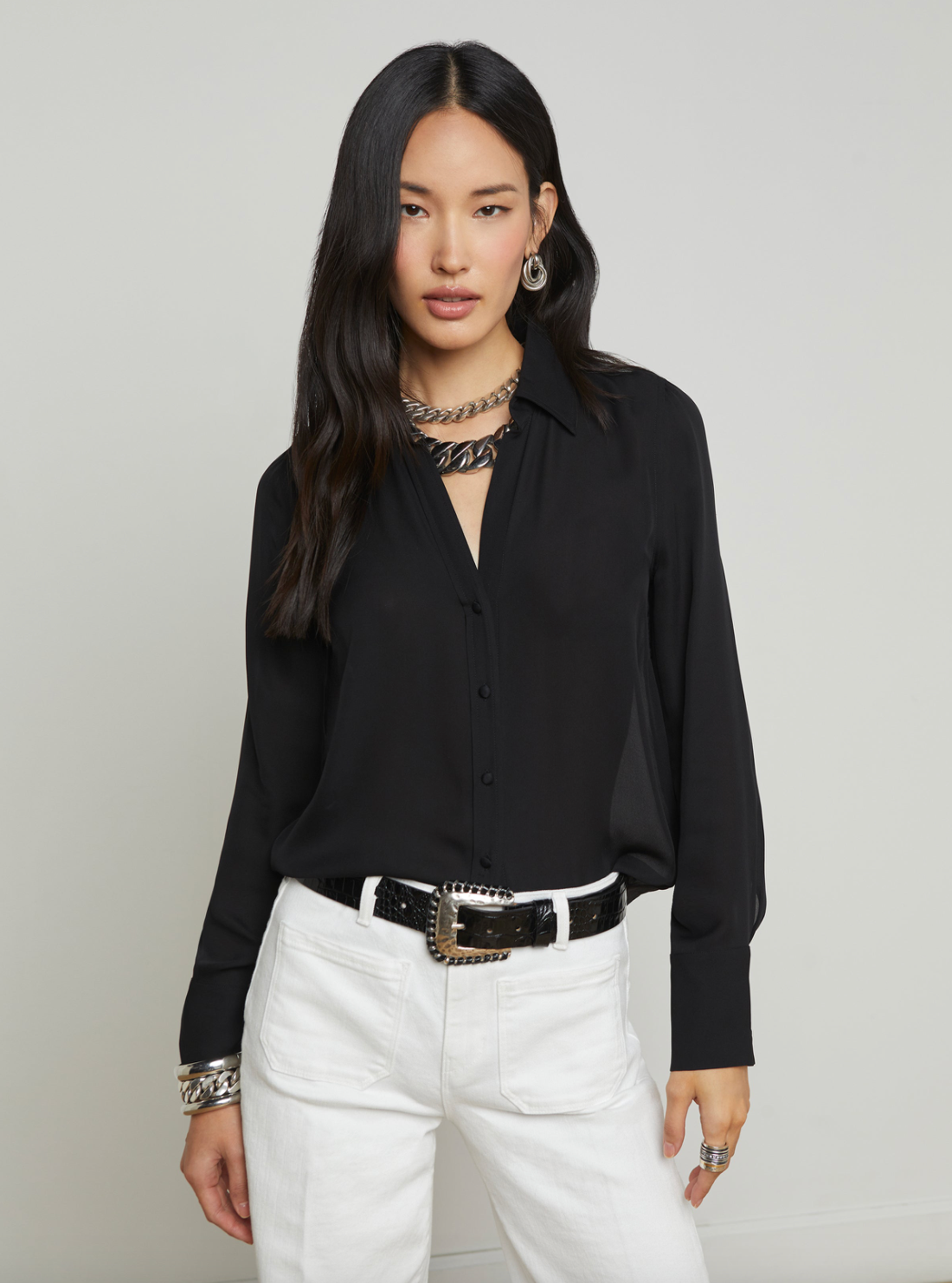 Hailie Flocked Back Blouse