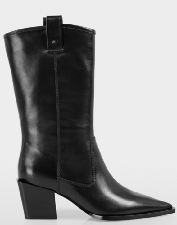 Pointed Leather Western Bootie