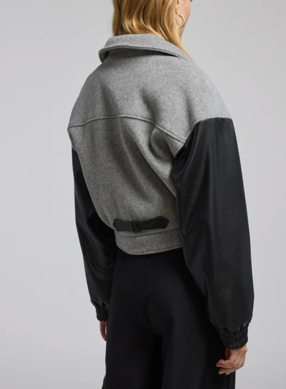 Caspian Wool Vegan Leather Combo Bomber