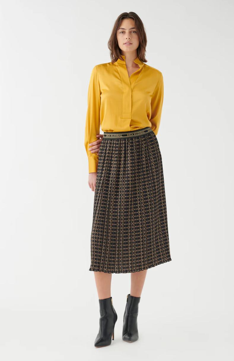 Yollanda Pleated Midi Skirt