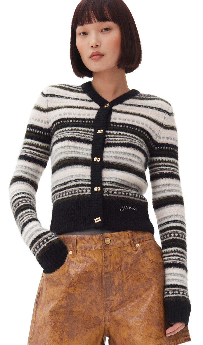 Soft Wool Stripe Cardigan