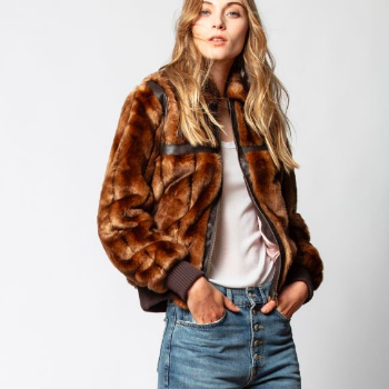 ZADIG AND VOLTAIRE FUR AND LEATHER JACKET