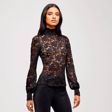 LACE HIGH NECK TOP