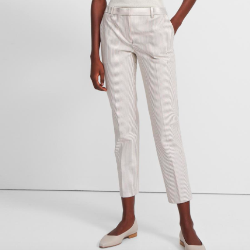 Theory Ivory Striped Pant