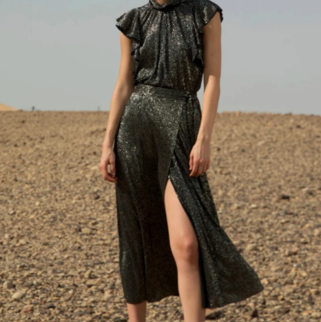 Black Long Wrap Skirt Sabina Musayev Diamond