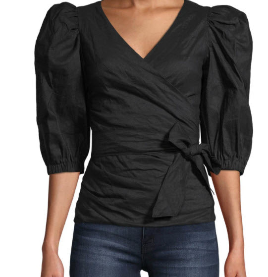 nicole miller design puff sleeve shirt at Denver clothing shop 