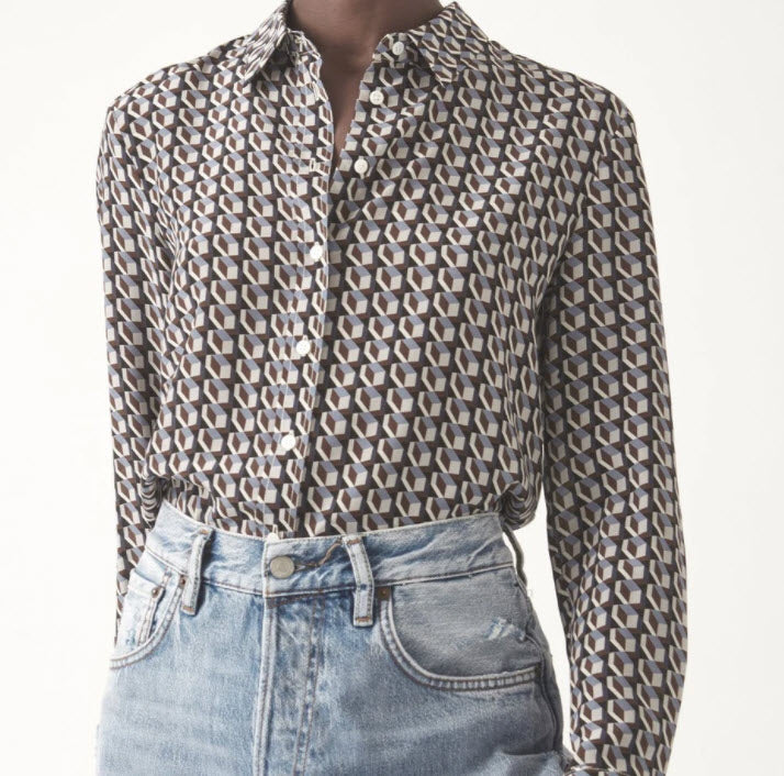 Judith & Charles Box Print Blouse Fall 2020