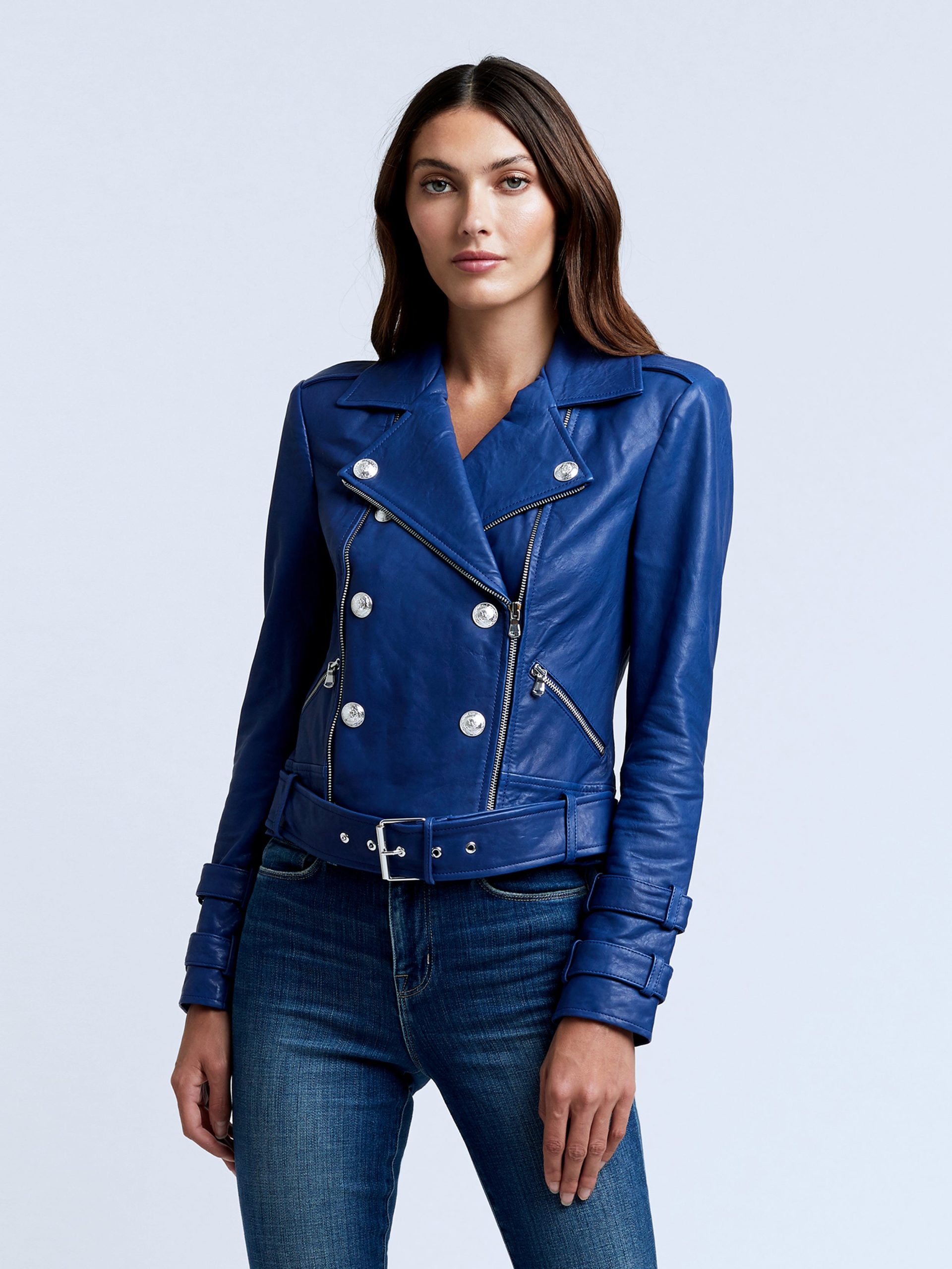 L'Agence Billie Belted Leather Jacket - Garbarini