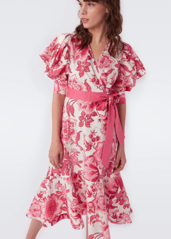 Diane Von Furstenberg Annabeth Faux-Wrap Cotton Poplin Dress