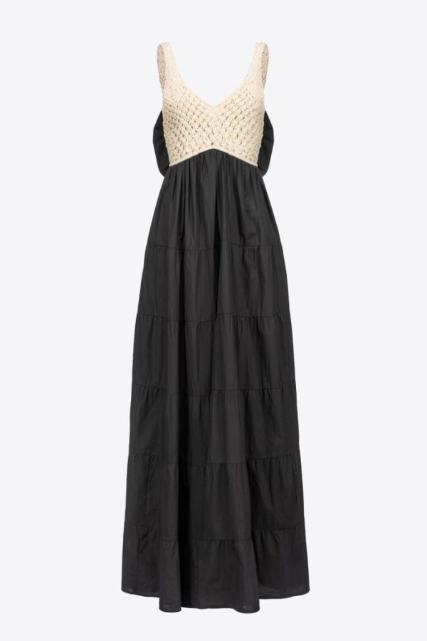 Pinko Tiered Maxi Dress with Bow Back
