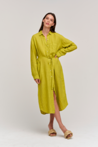 Velvet by Graham & Spencer Jora Woven Linen Button-up Dress