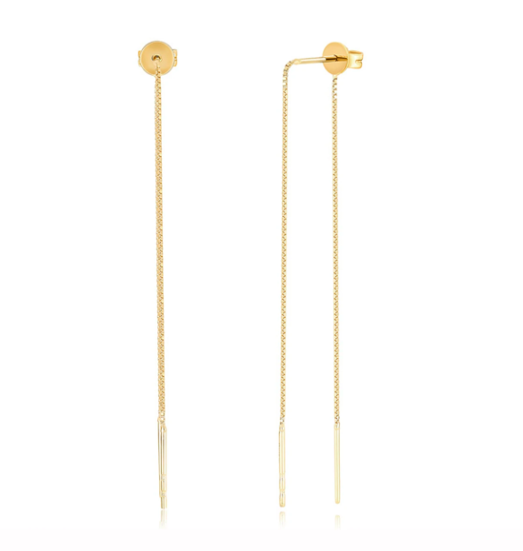 EF Collection 14k 5" Liquid Gold Threader Stud Earrings