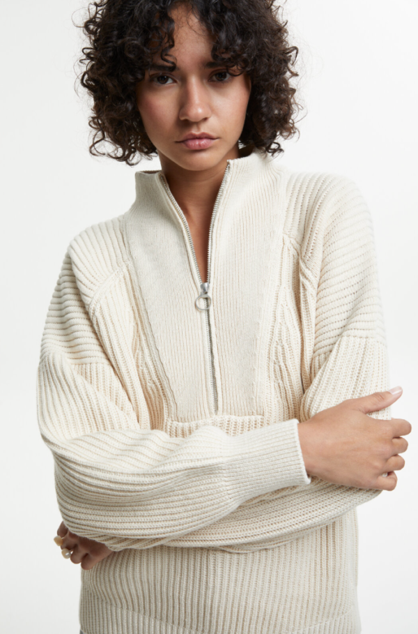 Closed Zip Troyer Organic Cotton Sweater