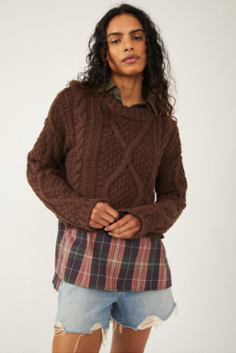 Free People Cutting Edge Cable Pullover