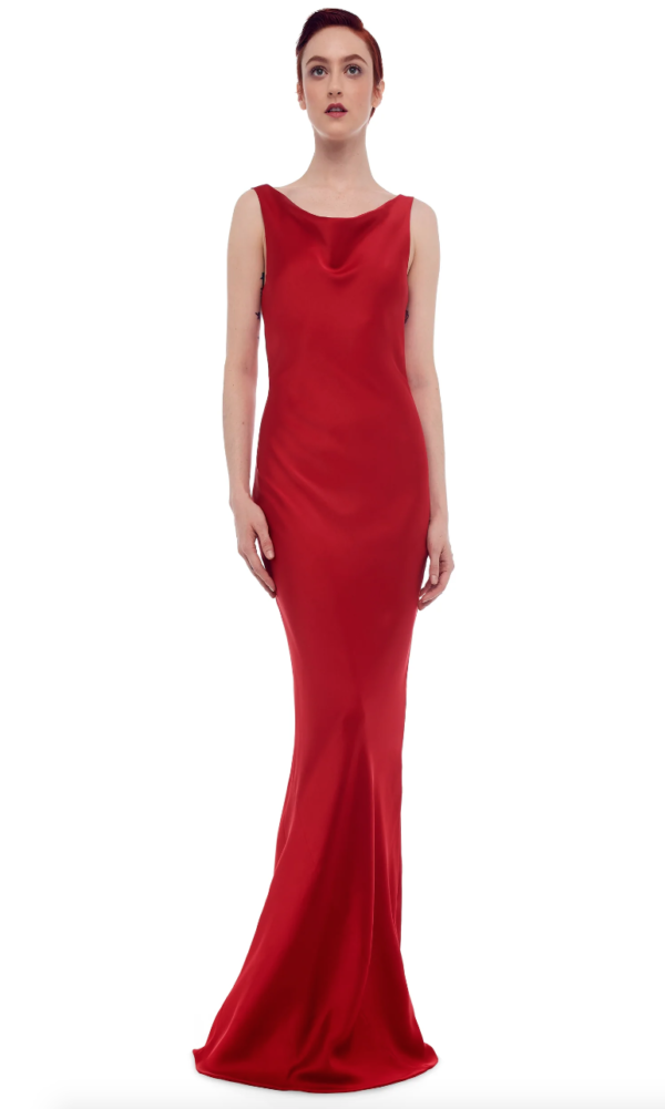Norma Kamali Red Floor Length Maria Gown