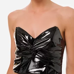 Elisabetta Franchi Glossy Patent Leather Bustier