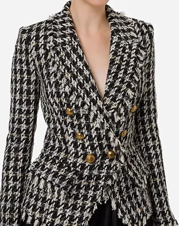 Elisabetta Franchi Tweed Jacket with gold buttons