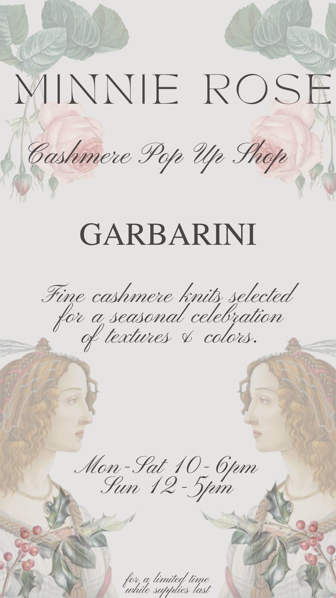 Minnie Rose Pop Up Shop at Garbarini