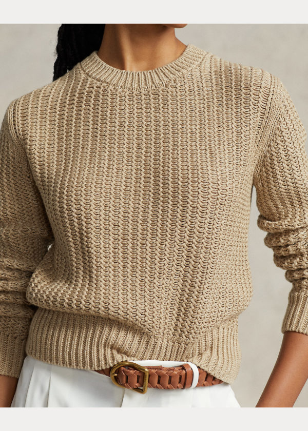 Polo by Ralph Lauren Openwork Cotton-Blend Crewneck Sweater