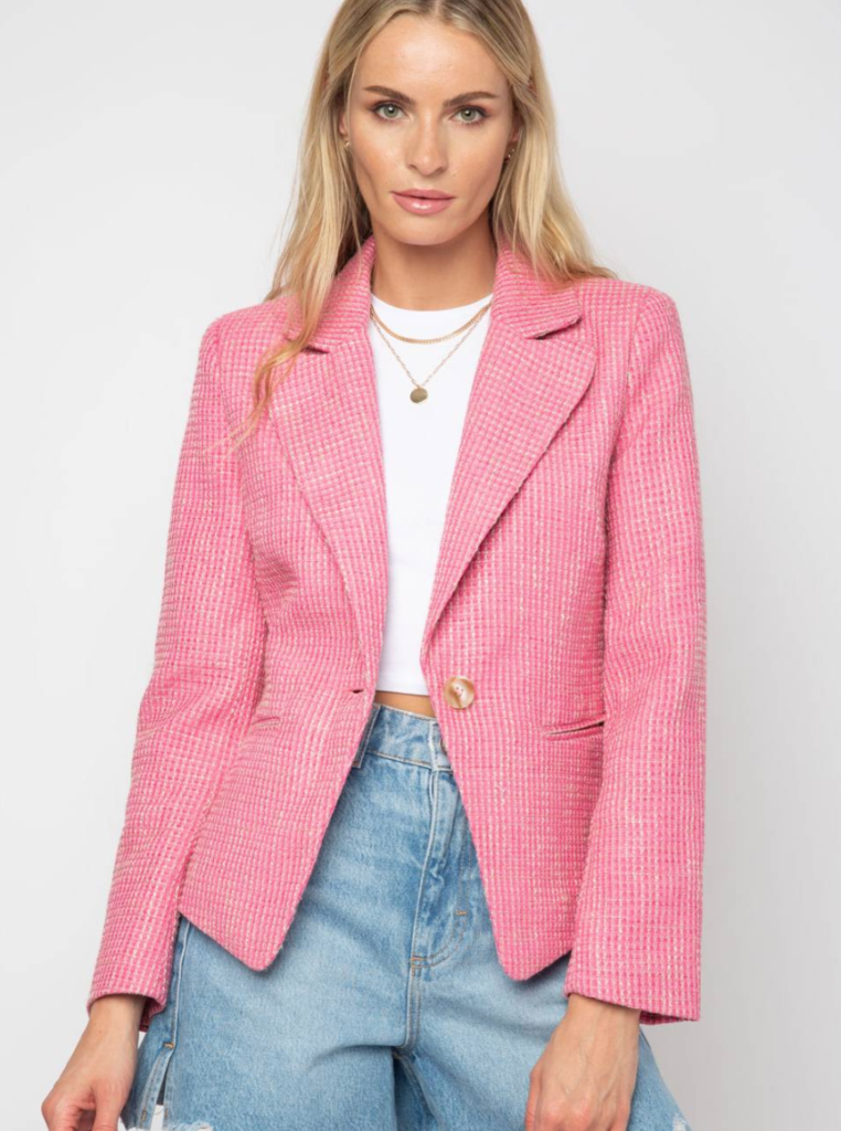 Pink Tweed Blazer Central Park West NY | Shop Garbarini