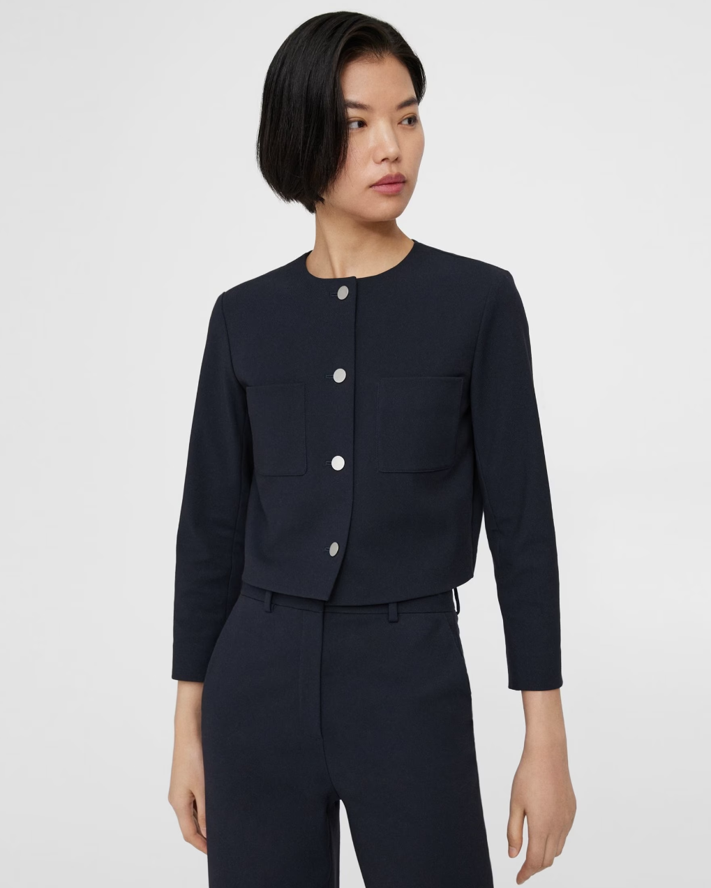 Theory Cropped Jacket in Neoteric Twill - Garbarini