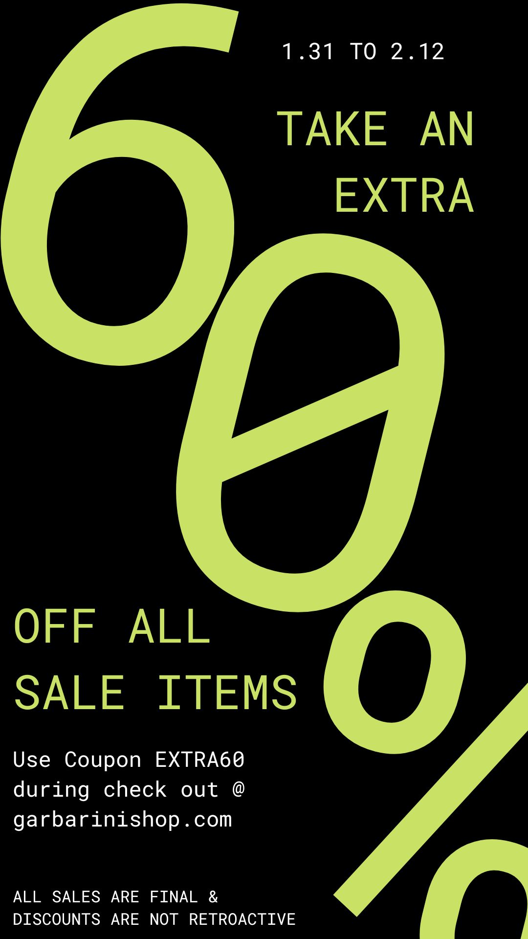 Extra 60% off all sale items