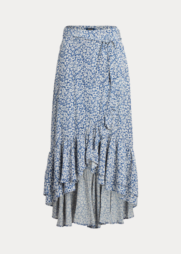 Polo by Ralph Lauren Floral Ruffled Crepe Skirt