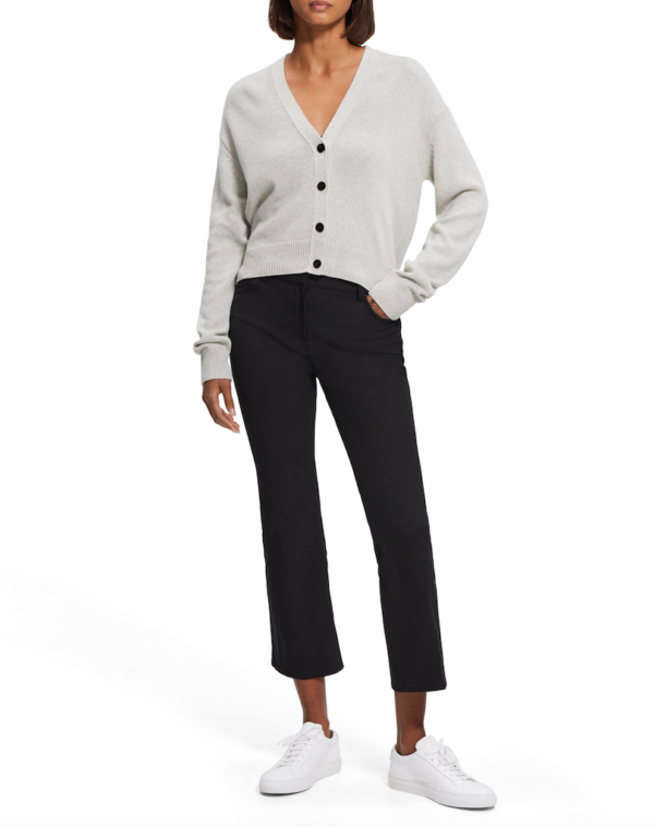 Theory V-Neck Cardigan in Cotton-Cashmere