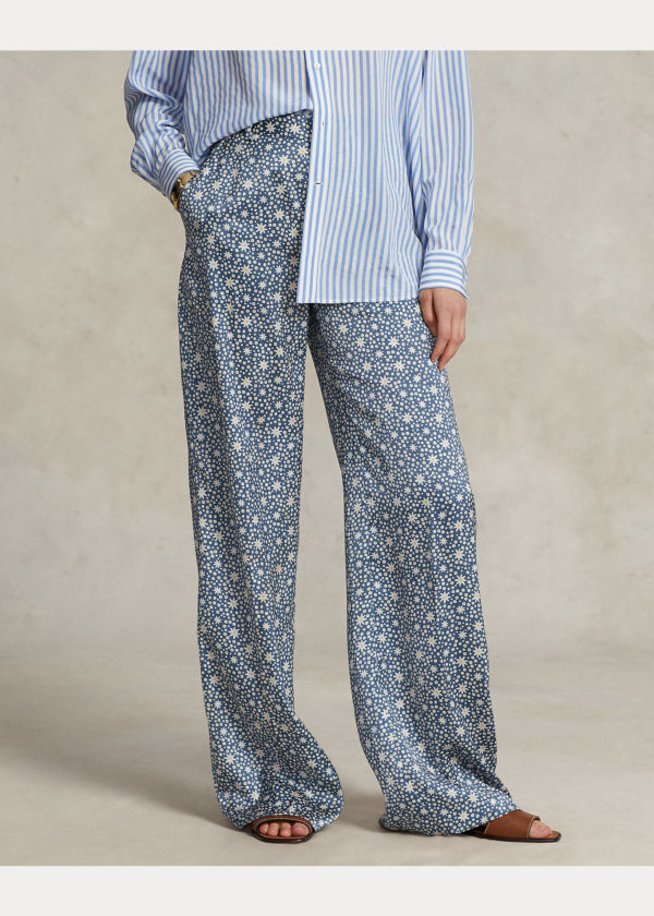 Polo by Ralph Lauren Wide-leg Satin Star print Pants