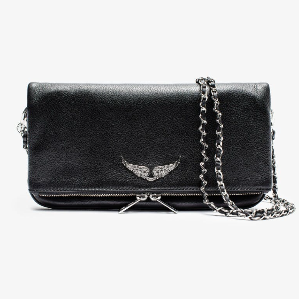 Krijt Montgomery Tenen Zadig & Voltaire Rock Grained Leather Handbag - Garbarini
