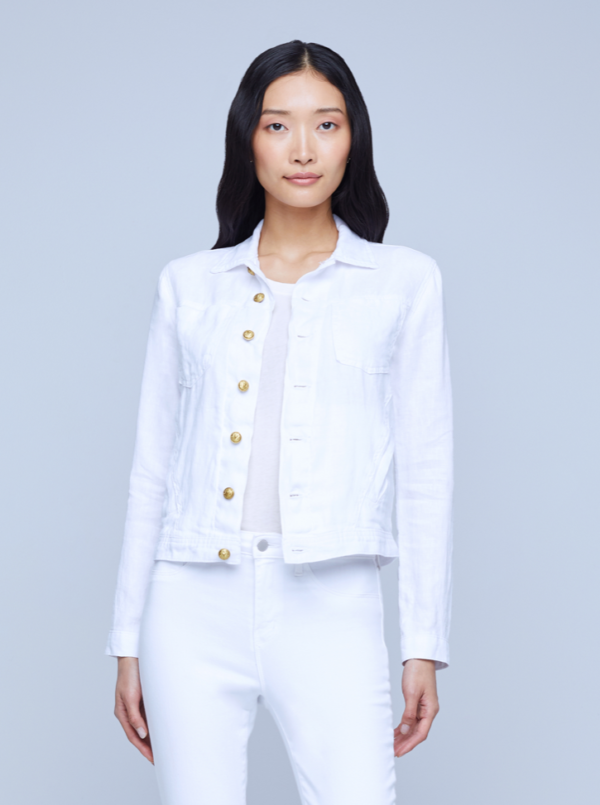 L'Agence Celine Slim Femme Linen Jacket