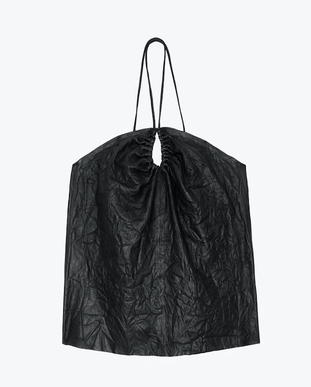 Zadig & Voltaire Cidonie Crinkled Leather Top